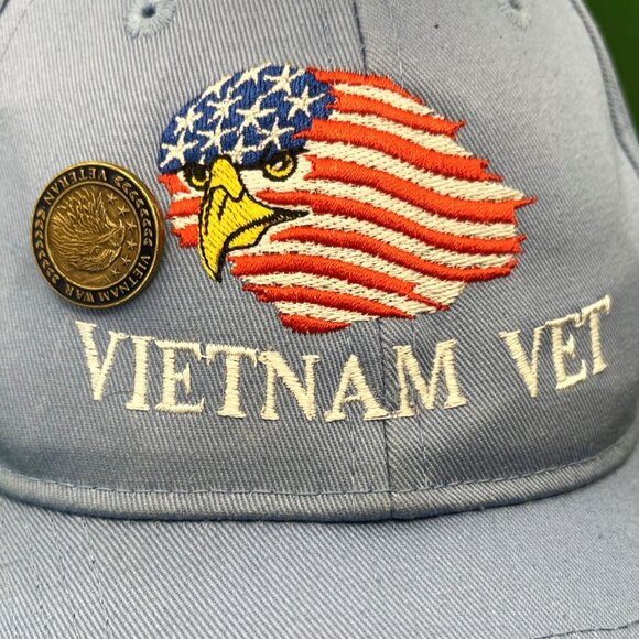 Vietnam Veteran Hat Set of 2 Embroidered Adjustable American Military Patriotic - Picture 7 of 15